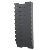 Fasthomegoods Grijze Wandmontage Staal Verticale Bestand Organizer Houder Rack 10 Sectionele Modulaire Ontwerp Breder Dan Letter Size 13 Inch Multifunctionele Organiseren Display Tijdschriften