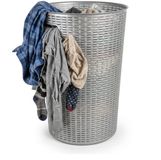 Plasticforte Ronde wasmand Rotan - zilver - gevlochten kunststof - 51 liter