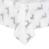 Mr Crimbo PVC Tafelkleed Vinyl Tafelkleed Protector Rechthoekig Woonaccessoire Xmas Room Decoratie Grijs & Wit 140x240cm