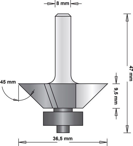 Hikoki Accessoires Hitachi 8 mm kantenfrees 36.5 x 47 x 45mm