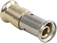 Henco pers overgangsstuk messing 15x16mm