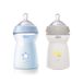 Chicco Natural Feeling Anti-koliekfles, 6 maanden, 330 ml, fles met speen van zachte en flexibele siliconen, geschikt voor gemengde borstvoeding, snelle stroom, lichtblauw en neutraal, 2 stuks