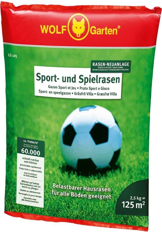 WOLF GARTEN LG 125 SPORT & SPEELGAZON GRASZAAD 2.5 KG