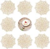 Sans marque Sets de table ronds - 8 Pièces - Sets de table - Lavable - Bois - Cuisine - Table à manger - Blanc 30 cm