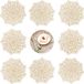 Sans marque Sets de table ronds - 8 Pièces - Sets de table - Lavable - Bois - Cuisine - Table à manger - Blanc 30 cm