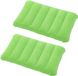 Unyqoos® Opblaasbaar nek- en reiskussen – Strandkussen met een fluweelzachte bovenkant, gemaakt van duurzaam vinyl, 47 x 30 cm, set van 2, groen