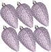 Kaemingk B.V. Boules de Noël pommes de pin - 6x pc - lilas violet - plastique - 8 cm