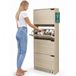 BAKAJI Schoenenrek van MDF-hout met 4 deuren, inklapbare schoenenhouder, intrekbare handgrepen, dubbele diepte, compact formaat, smal, 63 x 24 x 150 cm, ruimtebesparend, entree (Ulm)