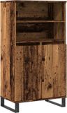 vidaXL Hoge kast - 60x36x110 cm - Bewerkt hout - Oud houtkleurig