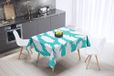 Bonamaison Tafelkleed, Anti-Mold, Sneldrogend, Waterdicht, 100% Polyester Tafellaken, Turkoois, wit, 140 x 140 Cm
