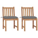 VidaXL Tuinstoel Terras Gecapitonneerde zitting Teak Grijs
