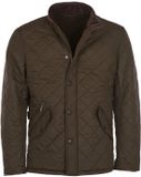 Barbour Quilted Jas Powell Olijf - Maat S - Heren - Winterjas