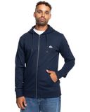 Quiksilver Fleece met ritssluiting, basic capuchon, ritssluiting, jonge, heren, blauw, XS