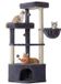Feandrea Poteau griffoir - Gris foncé - Peluche, Bois, Sisal - 140,7 cm