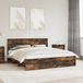 vidaXL Bedframe met hoofdeinde Rook Eiken 200 x 200 cm Bewerkt hout