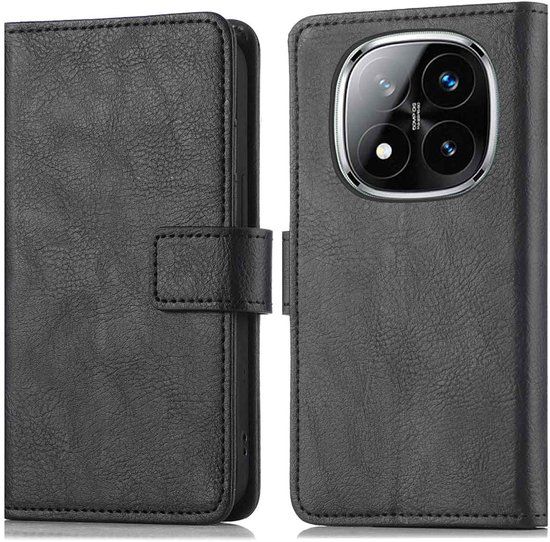 imoshion Hoesje - Geschikt voor Xiaomi Redmi Note 14 Pro Plus 5G - Luxe Bookcase - Zwart