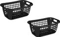 Sunware paniers à linge - 3x - noir - avec poignées - 55 cm