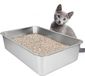 BeiJingLiangPinJiaZuoKeJiWenHuaFaZhanYouXianGongSi Litière pour chat en acier inoxydable - durable et antidérapant - 1 pièce - 50x35x10 cm