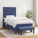 vidaXL Boxspring met matras stof blauw 90x200 cm