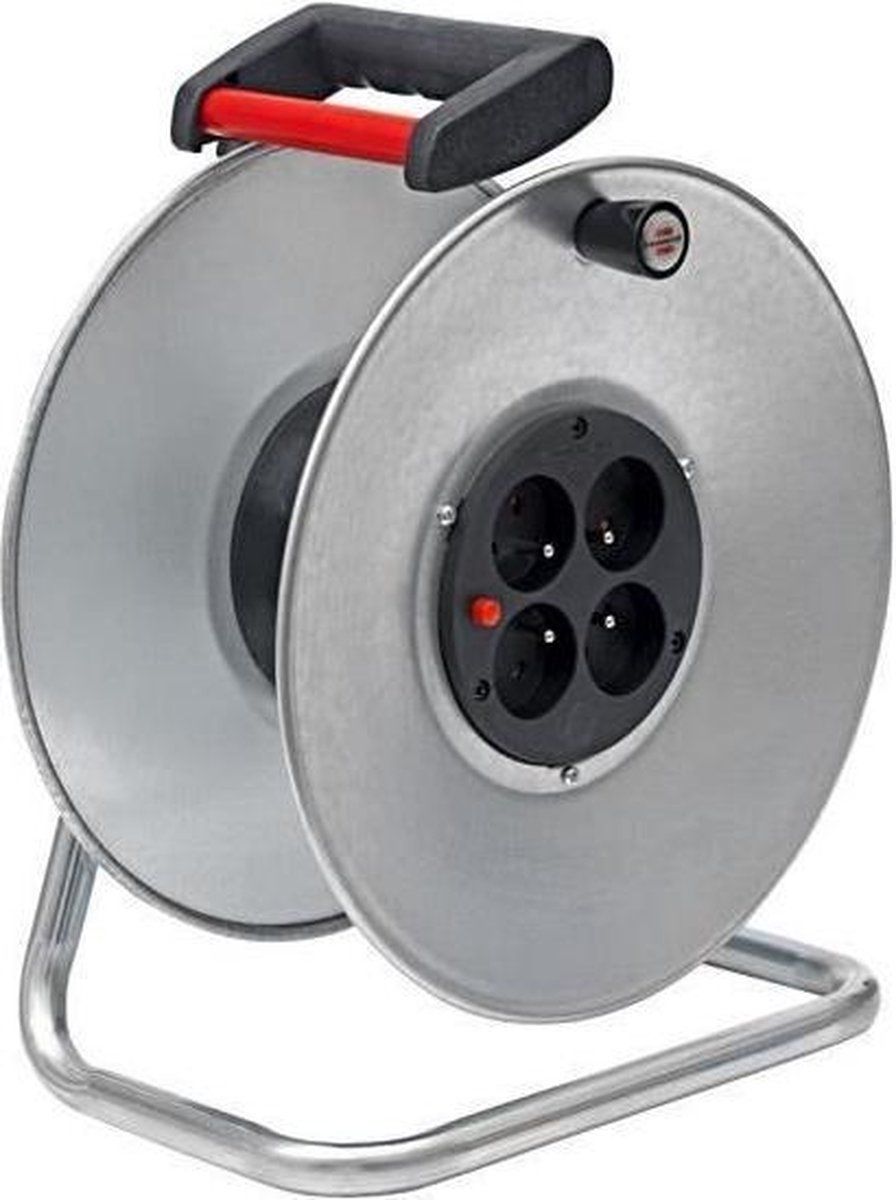 Brennenstuhl Winder - 4 sockets - zilveren lege trommel