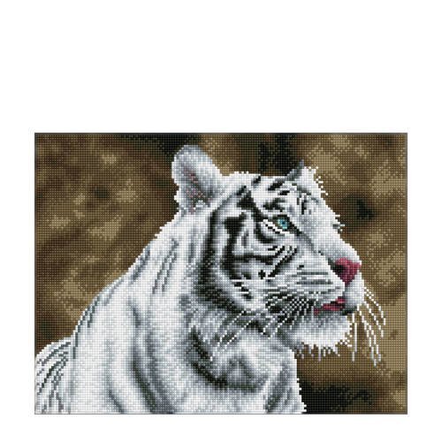 Diamond Dotz Tiger Blanc 31x41 cm