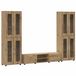 vidaXL FLORIN TV-meubelset - Artisan Eiken Bewerkt Hout