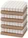 Bumble Premium katoenen vaatdoeken (30,5 cm x 30,5 cm) bruin geruit ontwerp | zeer absorberend met ophanglus | natuurlijk ringgesponnen katoen | keukendoekset | 380 g/m² - 8 stuks