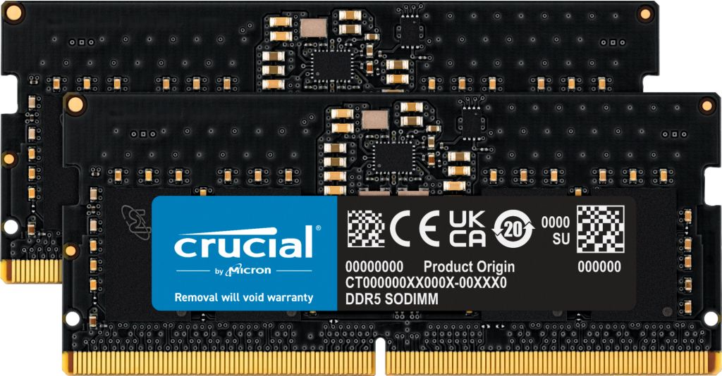 Crucial CT2K8G48C40S5 16GB DDR5 4800MHz SODIMM Laptop Memory