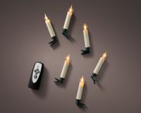 Lumineo LED kaars verlichting met afstandsbediening 10 lampen zonder kabel op batterij met timer - wit
