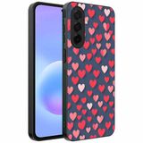 Smartphonica Telefoonhoesje voor Samsung Galaxy A57 - TPU Backcover met Roze en Rode Hartjes Opdruk