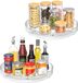 Unyqoos® Plateau tournant double pratique pour cuisine et réfrigérateur, rotation libre à 360 degrés, idéal pour divers objets