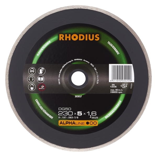 Rhodius Rhodius 303057 Alphaline I DG50 Diamantdoorslijpschijf - 230 X 22,23 X 5mm - Tegels/Keramiek