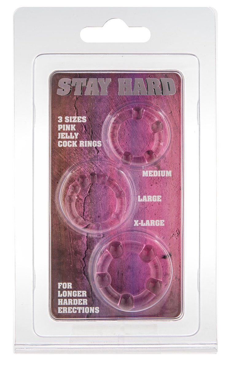 Eros Stay Hard Cock Rings Pink