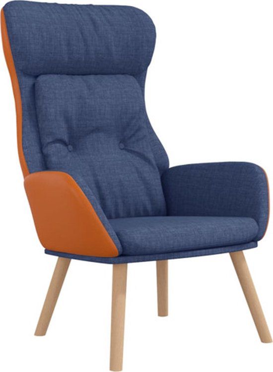 VidaXL Relaxstoel stof en PVC blauw