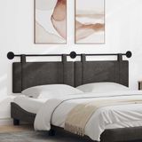 vidaXL Hangend hoofdbord Zwart Antiek PU
