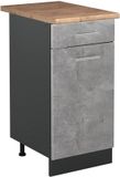 Vicco Keukenonderkast R-Line, Beton/Antraciet, 40 cm goudkleurig eiken werkblad