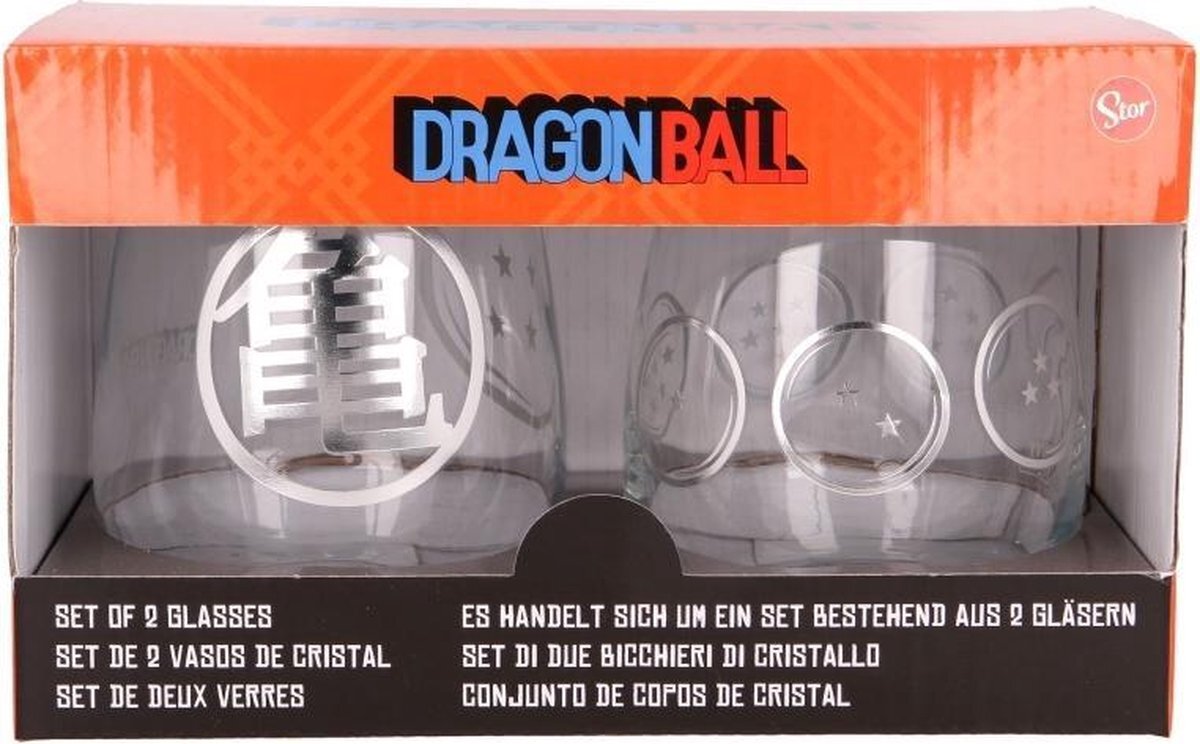 - 2 PCS 510 ML CRYSTAL GLASS SET DRAGON BALL