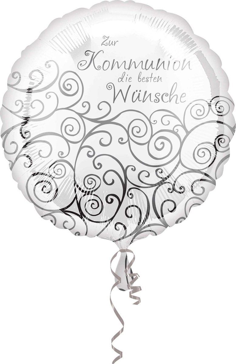 Amscan Folieballon Zur Kommunion 43 Cm Wit/zilver