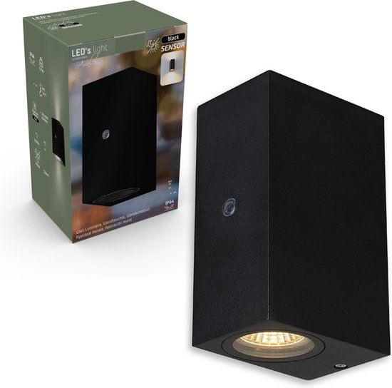 LED's Light Napoli Buitenlamp - Zwart - GU10 - Met Sensor - IP44