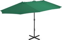 vidaXL Parasol met aluminium paal 460x270 cm groen