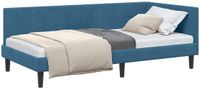 vidaXL Cadre de lit d'angle Bleu 100 x 200 cm Velours