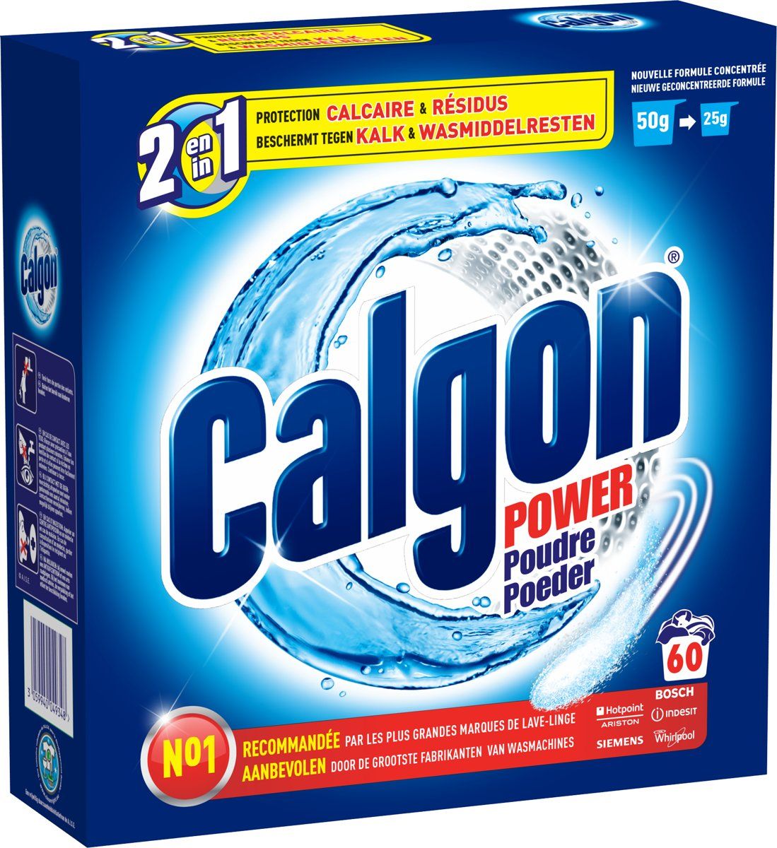 CALGON 2 in 1 Tabs Ontkalkingspoeder voor Wasmachines 60 doses