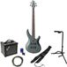 The Music Alliance TRBX304 Mist Green guitare basse électrique set de démarrage