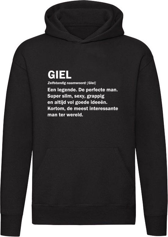 Giel Grappige Hoodie Zwart - Unisex - Cadeau - Verjaardag - Trui - Sweater