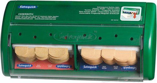 Salvequick Pleisterautomaat met pleisters - Groen - Rechthoekig - Waterdicht