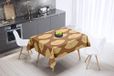 Bonamaison Tafelkleed, Anti-Mold, Sneldrogend, Waterdicht, 100% Polyester Tafellaken, Bruine tinten, 140 x 140 Cm
