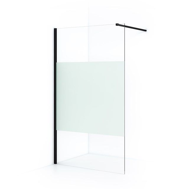 Maxaro Inloopdouche Diamond 110cm 8mm Helder Veiligheidsglas Mat Zwart