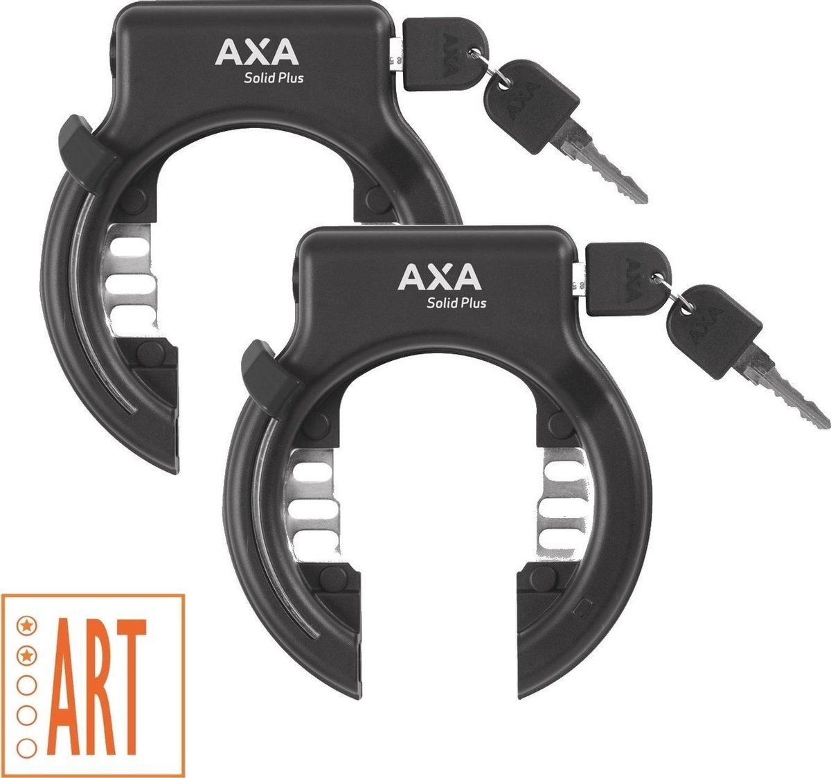 Axa Solid Plus Ringslot - ART2 - Zwart - 2 Stuks - Multipack - 8720168491633