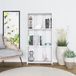 Stijlvolle witte boekenplank, 121,8 cm hoogte, 60 cm breed, 25 cm diep, 100% melamine gecoat deelbord, 18 mm dik, wandmontage, ruimtebesparend ontwerp