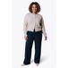 Colourful Rebel Curve Plus Size straight leg broek met krijtstreep - marineblauw